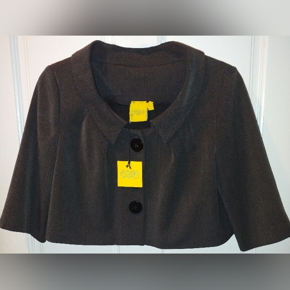 NWT 2 PC AYSHA SAEED GRAY STACY DRESS & MATCHING FERN JACKET SZ 2 - Picture 4 of 12